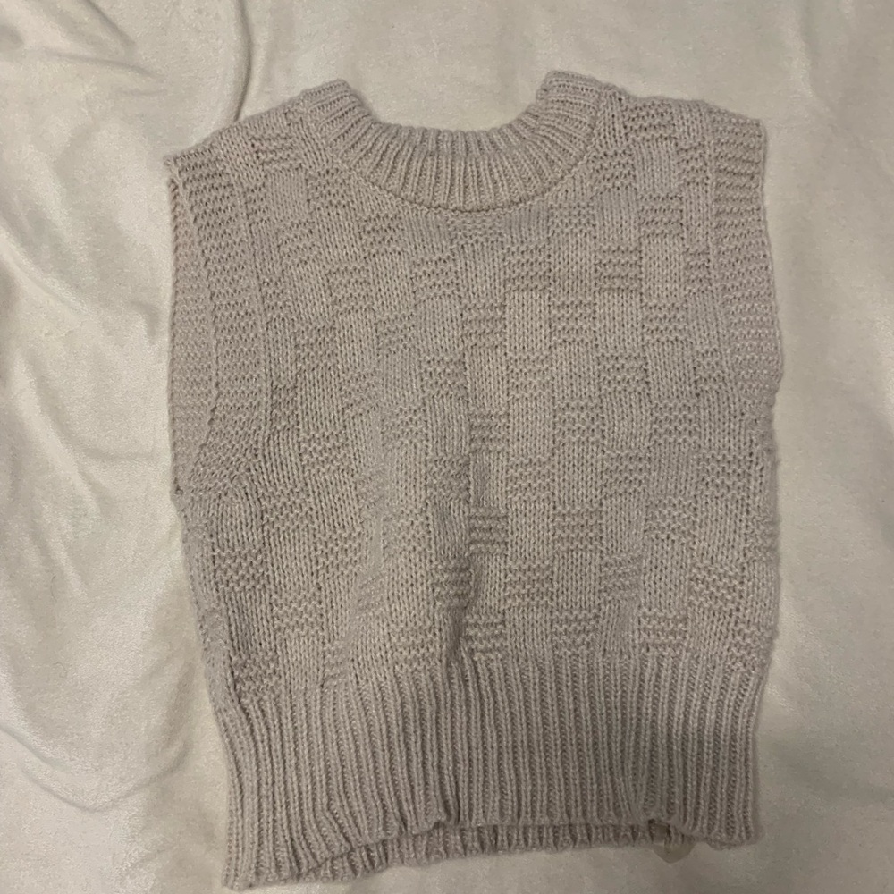 Cotton Emporium Cream Knit Sweater Vest